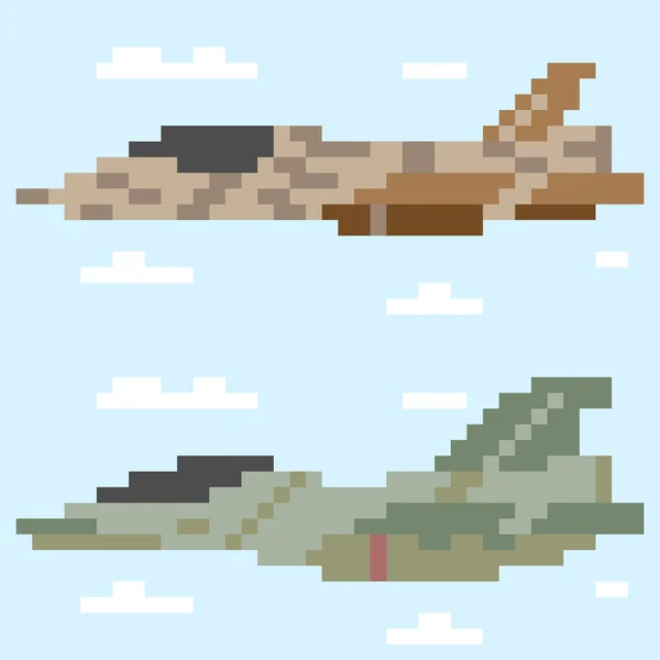 Plano de ilustración pixel art jet — Archivo Imágenes Vectoriales