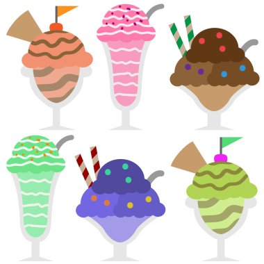 dondurma dondurma illüstrasyon sanat Icon set