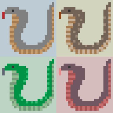 resimde piksel sanat yılan