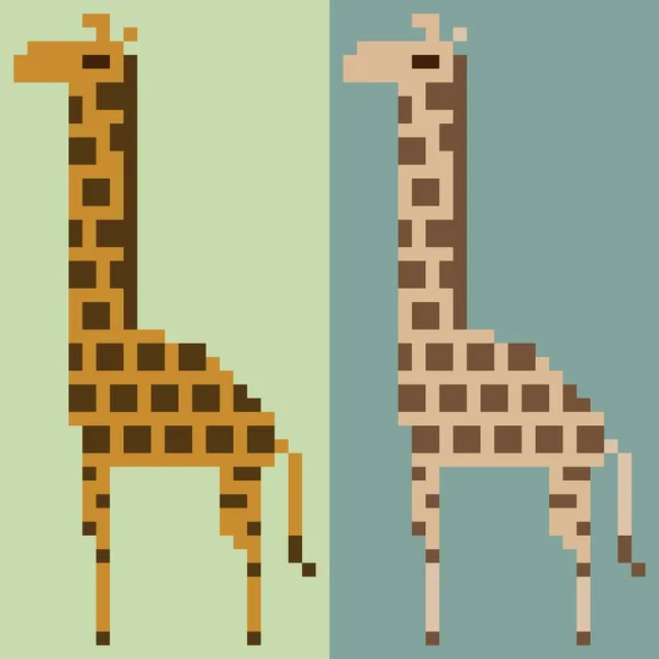 Ilustrace pixel umění žirafa — Stockový vektor