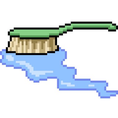 tarak fırçası temizleme piksel sanatı izole arkaplan