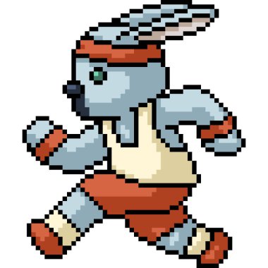 Tavşan maratonunun pikseli izole edilmiş arka plan koşusu