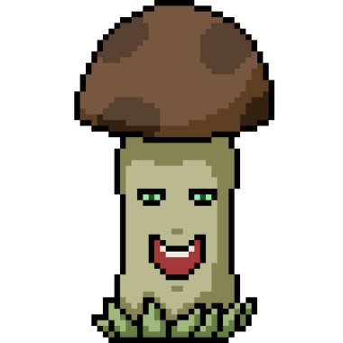 Mantar tebessümünün piksel sanatı.