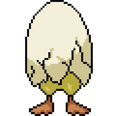 Ördek yumurtasının piksel sanatı izole edilmiş arka plan