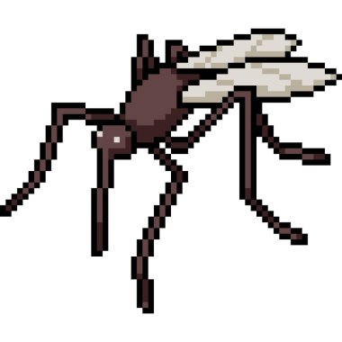 İğrenç sivrisineklerin piksel sanatı izole edilmiş arka plan.