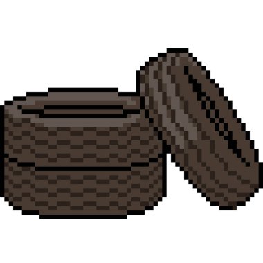 Yığın lastiği yüzüğünün piksel sanatı izole arkaplan