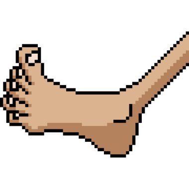 İğrenç çirkin ayak izole arkaplan piksel sanatı