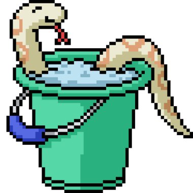 Yılan kovası banyosunun piksel sanatı