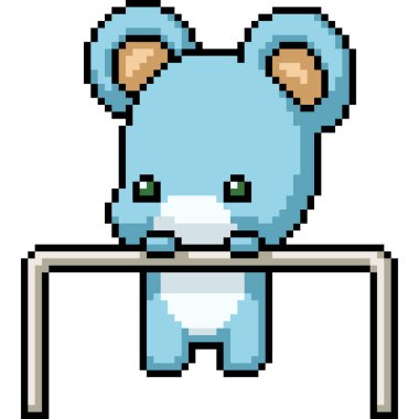 Yavru ayıların piksel sanatı izole bir arka plan oluşturur