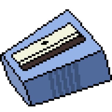 kalem açacağı kırtasiyesinin piksel sanatı izole arkaplan