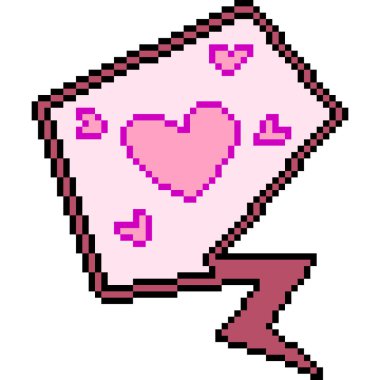 Aşk piksel sanatı. Duyguların izole edilmiş arka plan işareti.