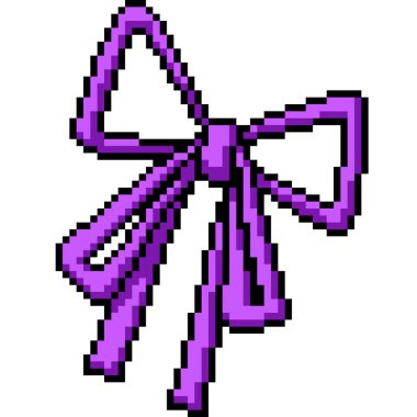 piksel kurdele yay dekorasyonu sanatı izole edilmiş arkaplan