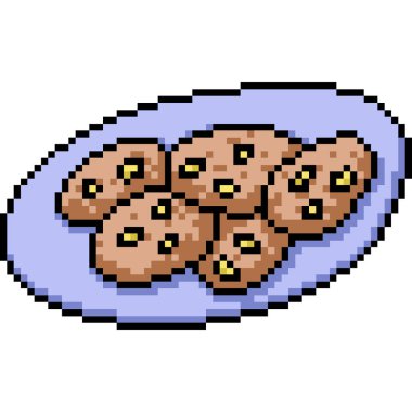 çerez tabağının piksel sanatı izole arkaplan