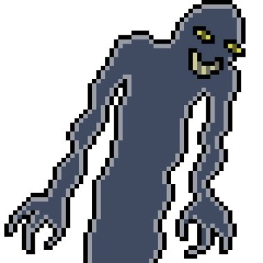 Gölge canavarın piksel sanatı izole edilmiş arka plan