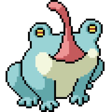 Aptal mavi kurbağa izole edilmiş arka plan pikseli