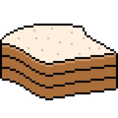 Ucuz ekmek yığınının piksel sanatı izole edilmiş arkaplan