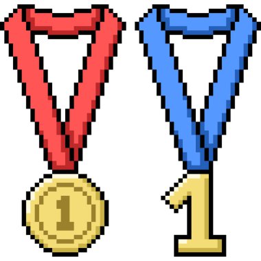 birincilik piksel sanatı madalyası izole edilmiş arkaplan