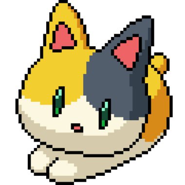 Calico kedisinin piksel sanatı izole edilmiş arka plan