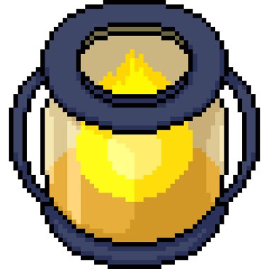 Cam kavanoz lambasının piksel sanatı izole arkaplan