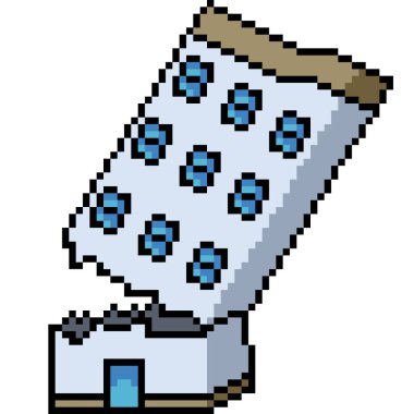 Kırık binanın piksel sanatı izole edilmiş sonbahar arkaplanı