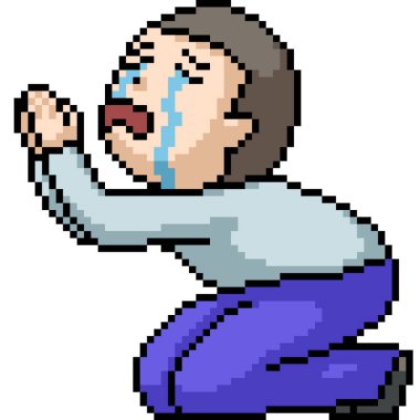 Erkek ağlamasının pikseli hüzünlü bir arka plan yalvarır