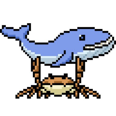 Yengeç kaldırma sanatı mavi balina izole arka plan