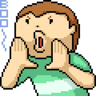 Piksel erkek sanatı, izole edilmiş arka planda 