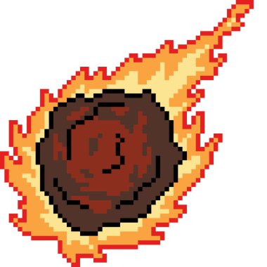 Göktaşı kuyruklu yıldızının piksel sanatı izole edilmiş arkaplan düştü