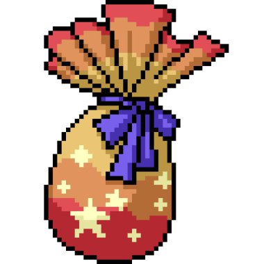 Doğum günü hediyesi piksel sanatı sürpriz bir şekilde izole edilmiş arkaplan