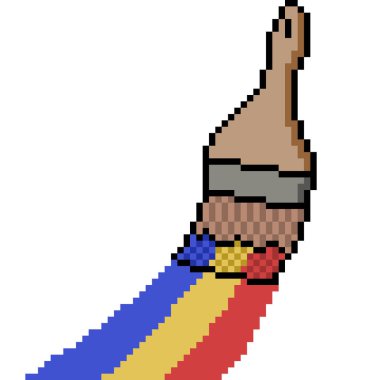 birincil renk piksel sanatı fırça boyası izole arkaplan