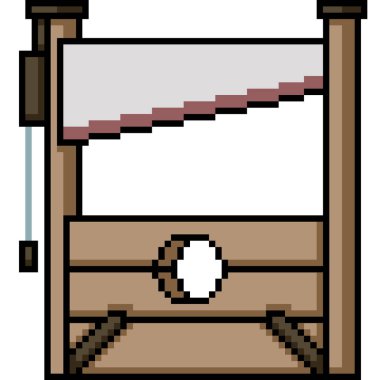 Ortaçağ giyotin infaz bıçağı piksel sanatı