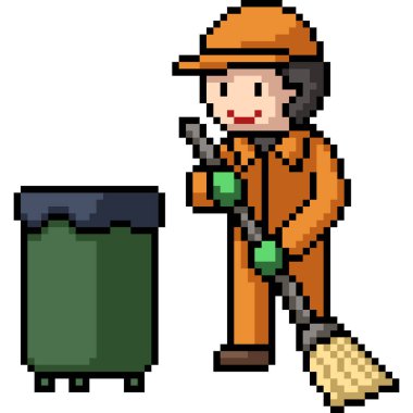 Bir erkeğin piksel sanatı kat işçisini soyutladı