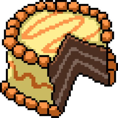 Çikolatalı pastanın pikseli eksik parça izole edilmiş arkaplan