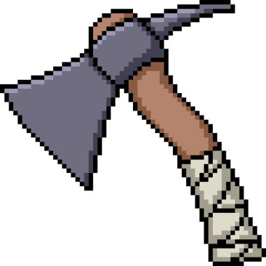 El baltası alet silahının piksel sanatı izole arkaplan