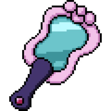 Pembe cep aynalı kız piksel sanatı izole edilmiş arka plan