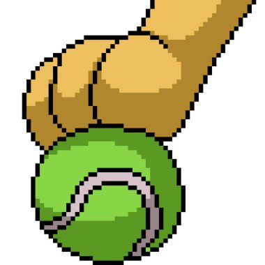 köpek pikselleri tenis topunun izole edilmiş arka planında