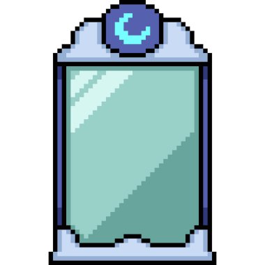 süslü cam ayna dekorasyonunun piksel sanatı izole edilmiş arka plan