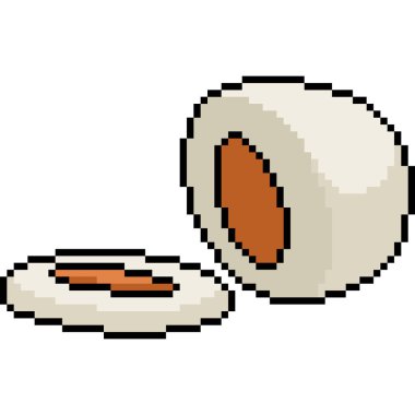 Haşlanmış yumurtanın piksel sanatı izole edilmiş yiyecek.