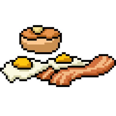 Kahvaltı pikseli yumurta pastırması izole edilmiş.