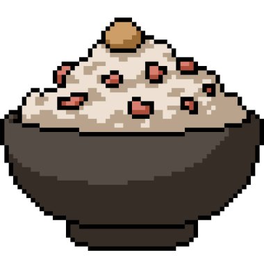 Japon erik kasesinin piksel sanatı izole edilmiş arka plan.