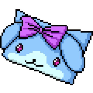 Tavşan yastığı kurdelesinin piksel sanatı izole edilmiş arka plan