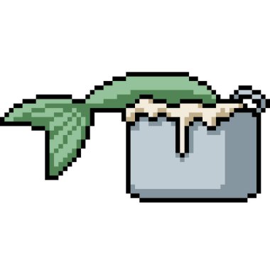 Balık tenceresi pişirme sanatının pikseli arka planda.