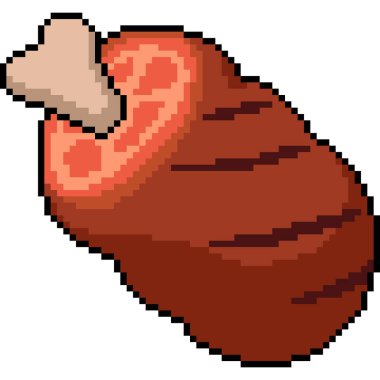 Biftek bifteğinin piksel sanatı izole edilmiş arka plan