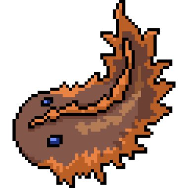 Fantezi sülük canavarı piksel sanatı izole edilmiş arka plan