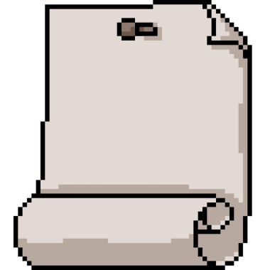 boş kağıt tırnak iğnesinin piksel sanatı izole arkaplan