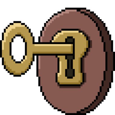 anahtar deliği kilidinin piksel sanatı izole arkaplanı açar