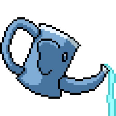 Fil kafası sulamanın piksel sanatı arka planda izole edilebilir