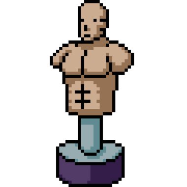 Erkek modelinin piksel sanatı yarım vücut izole arkaplan