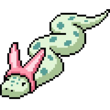 Piksel evcil hayvan sanatı. Tavşan kulağı ve izole arka plan.