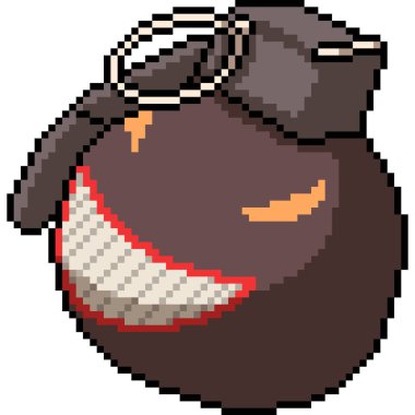 Gredade bomba piksel sanat gülümseme izole arka plan